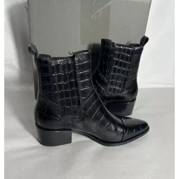 Vagabond Shoemakers Black Leather Alligator Heeled Boots Size 37 Size US 6.5-7 - Picture 11 of 11
